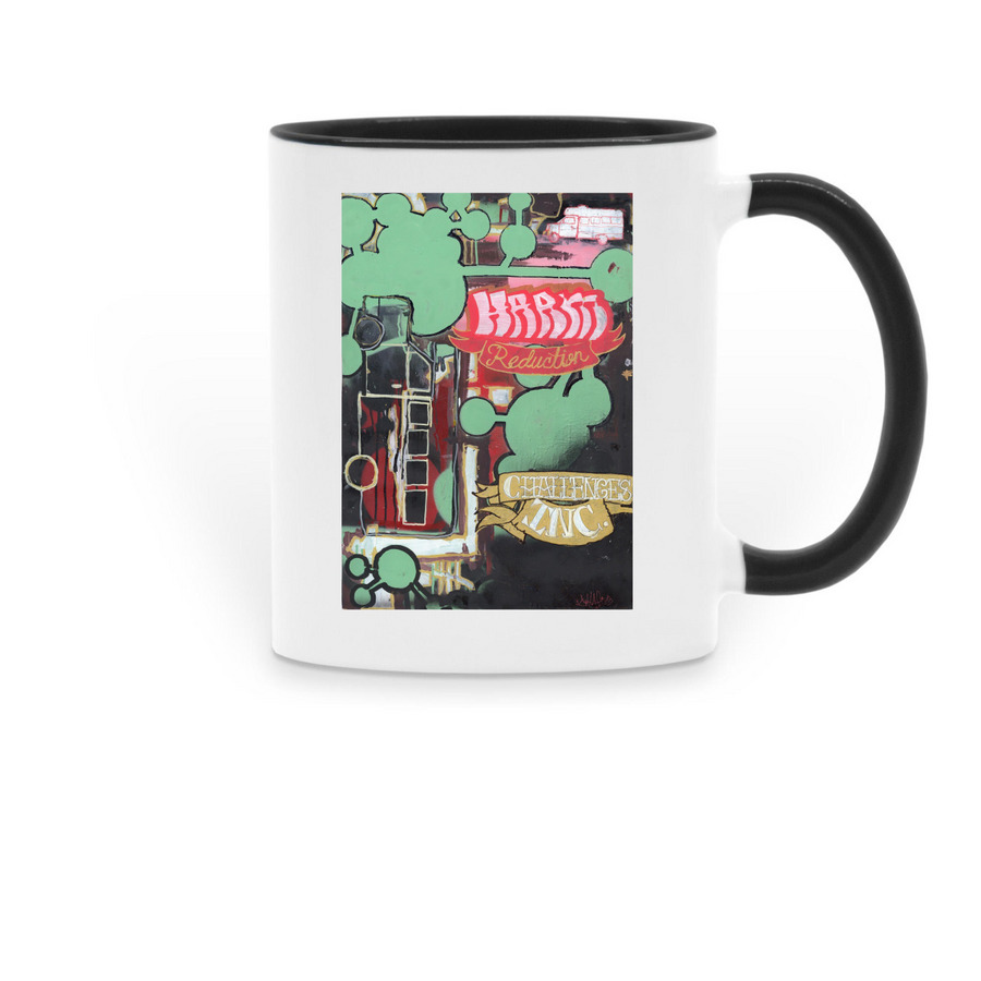 Custom Bus Mug, a Black Two-Tone Ceramic Mug