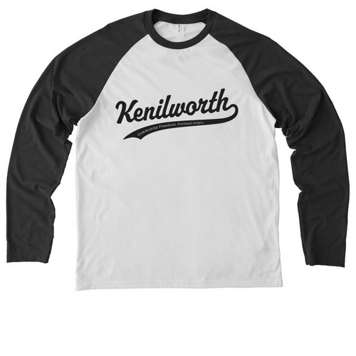 KCP&nbsp;, a Space Black/ Bright White Allmade Eco Triblend Colorblock Raglan Long Sleeve Tee
