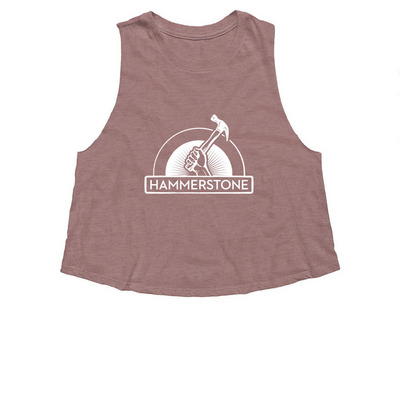 White Logo - Tank Tops, a Heather Mauve Women's Cropped Racerback Tank