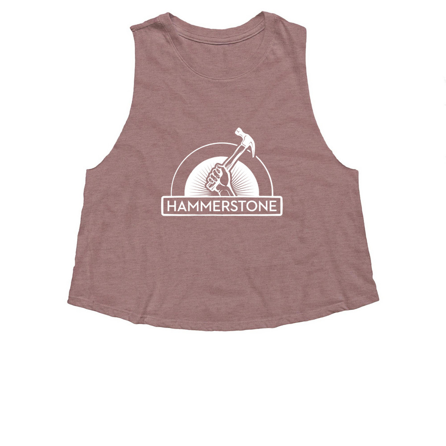 White Logo - Tank Tops, a Heather Mauve Women's Cropped Racerback Tank