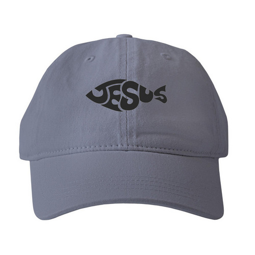 Jesus Cap, a Denim Printed Pigment Dye Baseball Cap