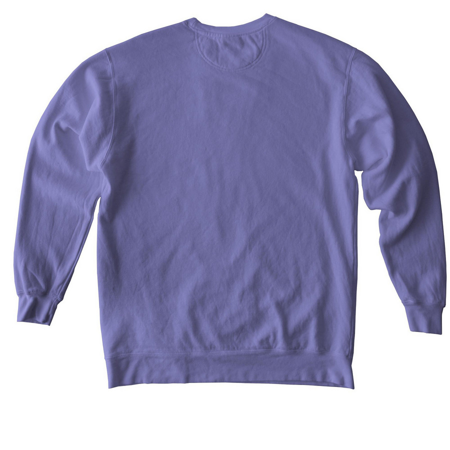 Chicago Hawk Dog outline, purples, a Violet Comfort Colors Crewneck Sweatshirt (back-view)