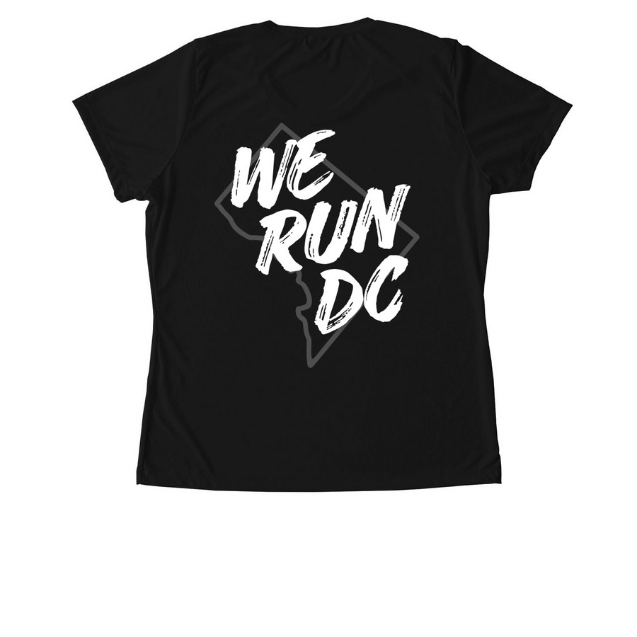 We Run DC, a Black Women's Performance Tee (back-view)