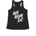 Race the Perimeter, a Black Women's Performance Tank (back-view)