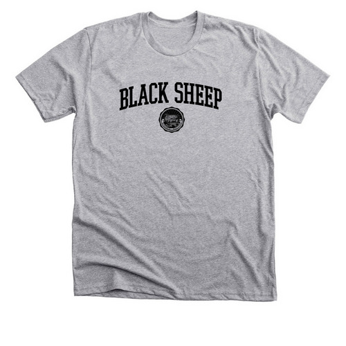 University Logo (black), a Athletic Heather Premium Unisex Tee