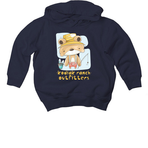 Toddler Fishing Design, a Navy Toddler Pullover Hoodie