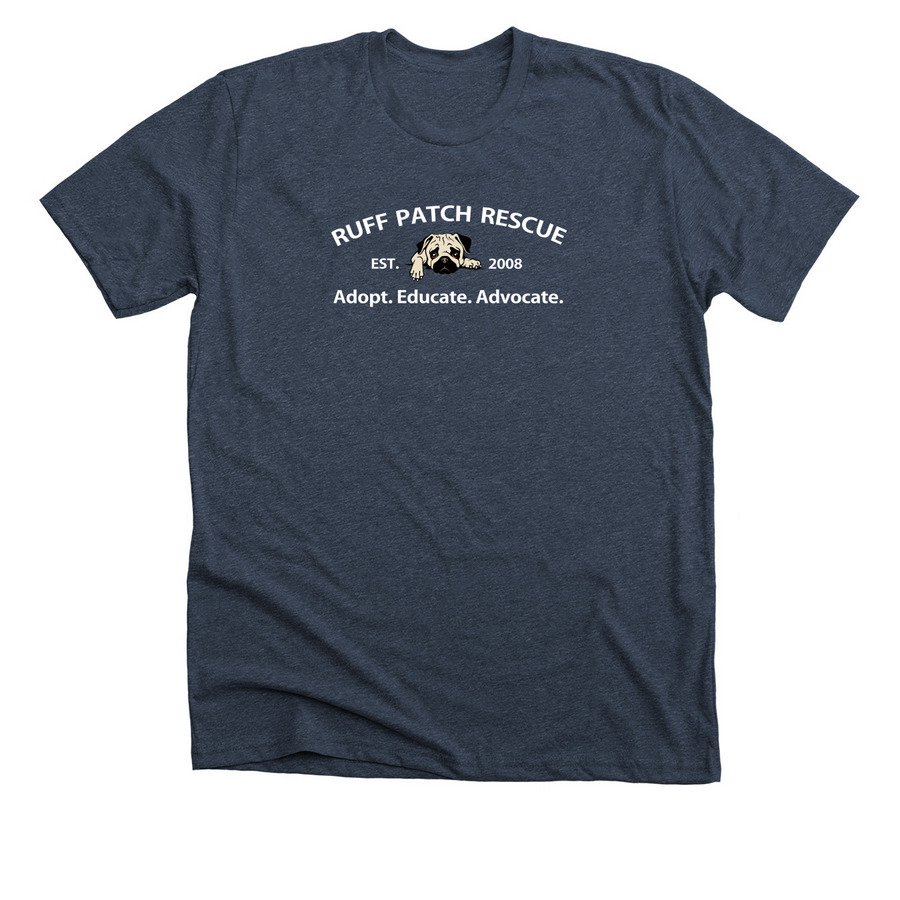 Ruff Patch Rescue T-Shirt, a Heather Midnight Navy Premium Unisex Tee