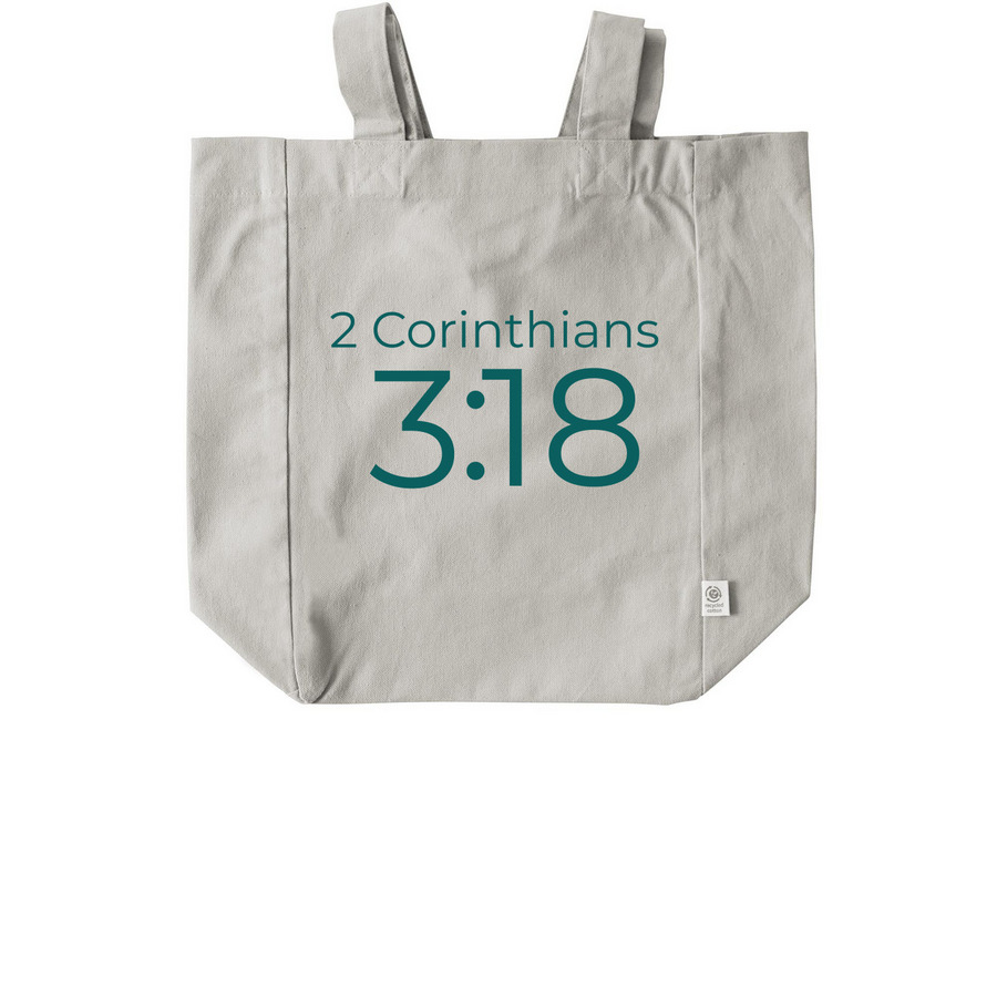 2 Corinthians 3:18 Tote Bag&nbsp;, a Natural Recycled Cotton Tote Bag