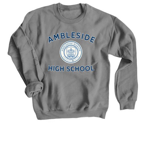 Ambleside High School with Logo, a Charcoal Crewneck Sweatshirt