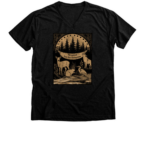 No System But The Ecosystem, a Black Heather Premium V-Neck Tee