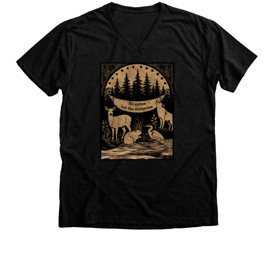 No System But The Ecosystem, a Black Heather Premium V-Neck Tee