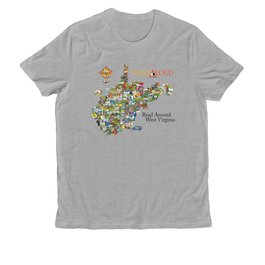 Read Around West Virginia, a Granite Grey Heather Allmade Organic Cotton Unisex Tee