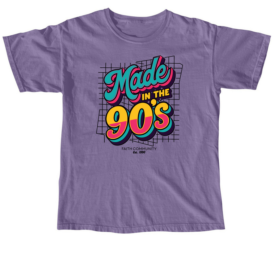Made In The 90's, a Grape Comfort Colors Unisex Tee
