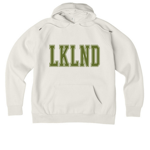 LKLND, a White Sand Allmade Organic CVC Pullover Hoodie