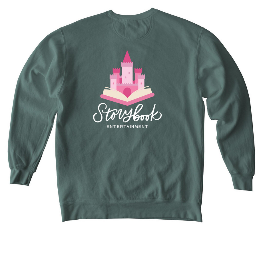 Storybook Entertainment Plain Logo, a Blue Spruce Comfort Colors Crewneck Sweatshirt (back-view)