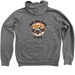 East Bay Pugs Logo, a Deep Heather Zip Up Hoodie (back-view)