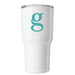 Roundup Tumblers, a White Insulated Tumbler (back-view)