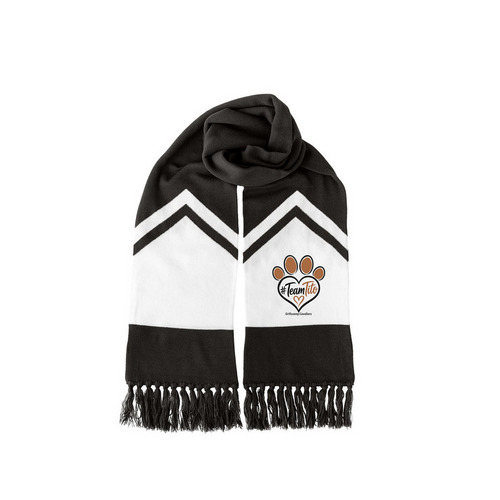 Show your Tito Team Spirit!, a Black/ White Two-Tone Gameday Scarf