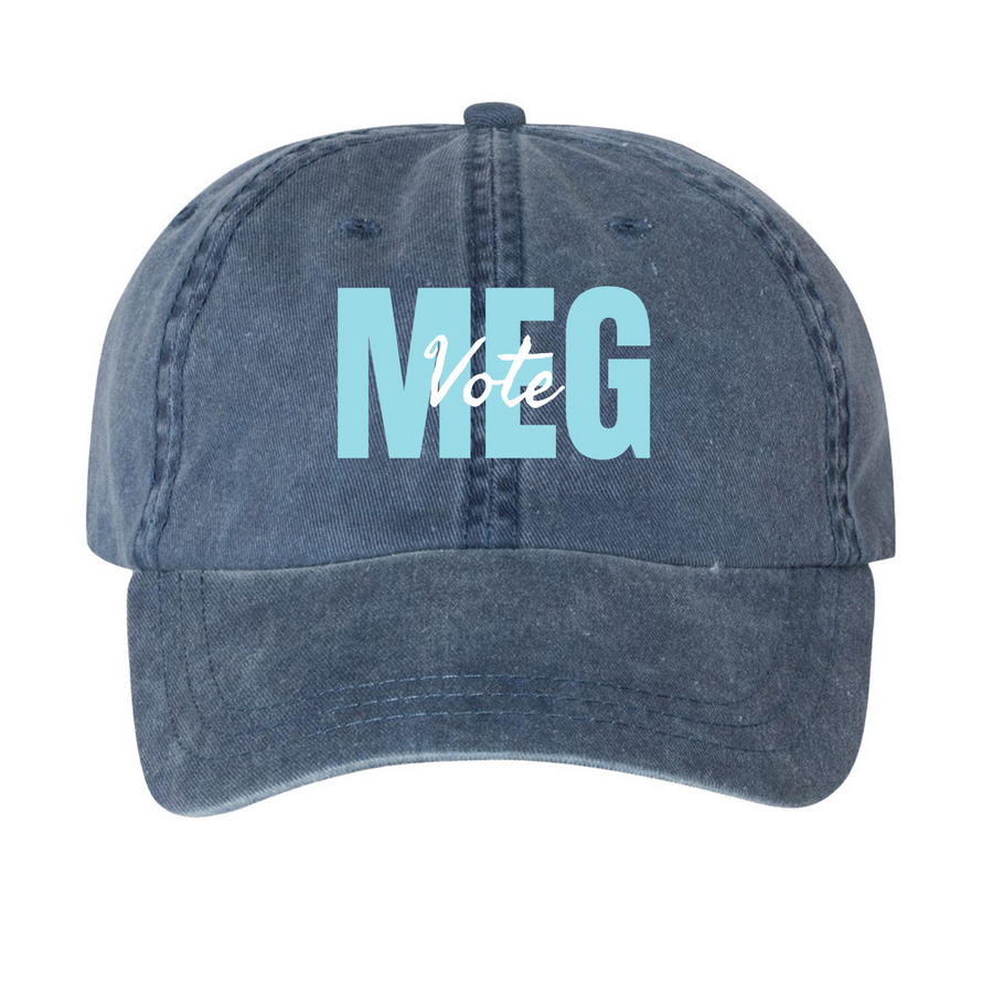 Top it off, a Navy Printed Pigment Dye Baseball Cap