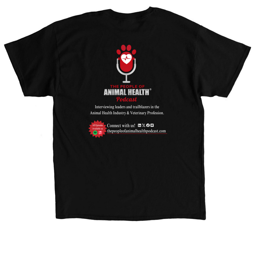 The People of Animal Health Podcast Apparel, a Black Classic Unisex Tee (back-view)