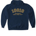 10010 Varsity Gold, a Navy Gildan Softstyle Pullover Hoodie