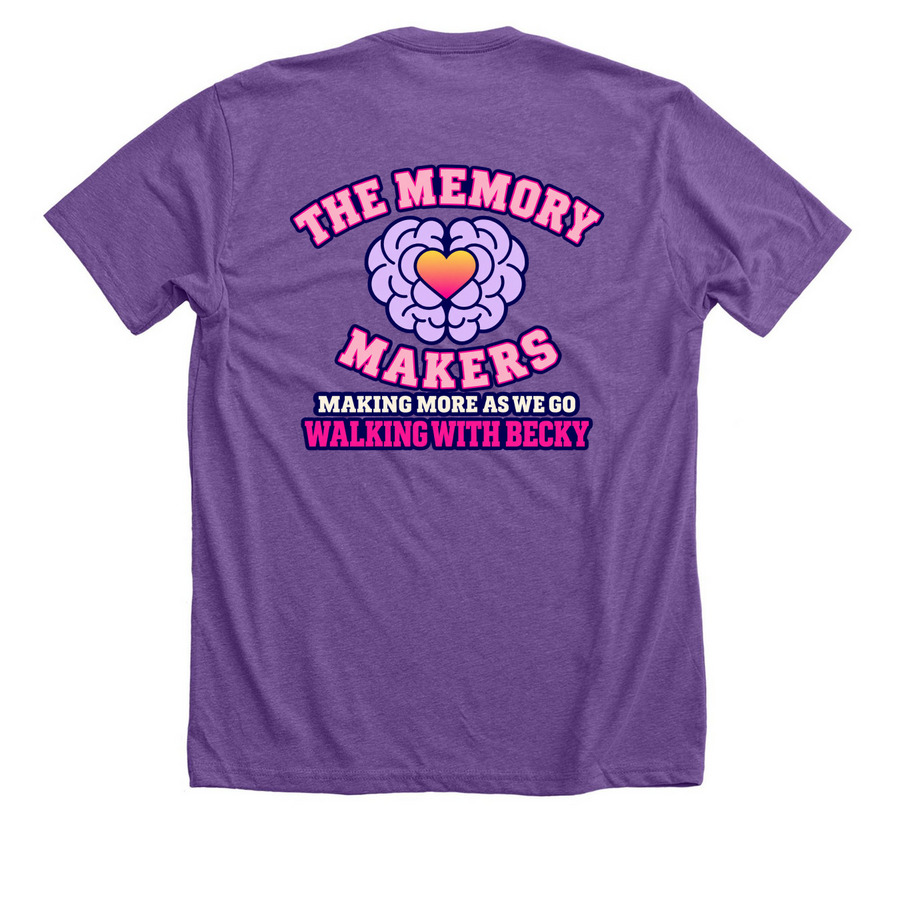 The Memory Makers, a Heather Team Purple Premium Unisex Tee (back-view)