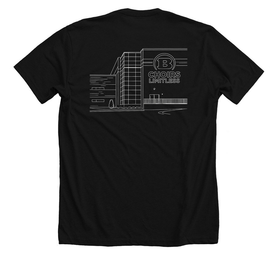 Limitless HQ, a Solid Black Blend Premium Unisex Tee (back-view)