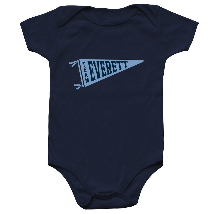 Infant Onesie - Team Everett Flag, a Navy Infant Onesie