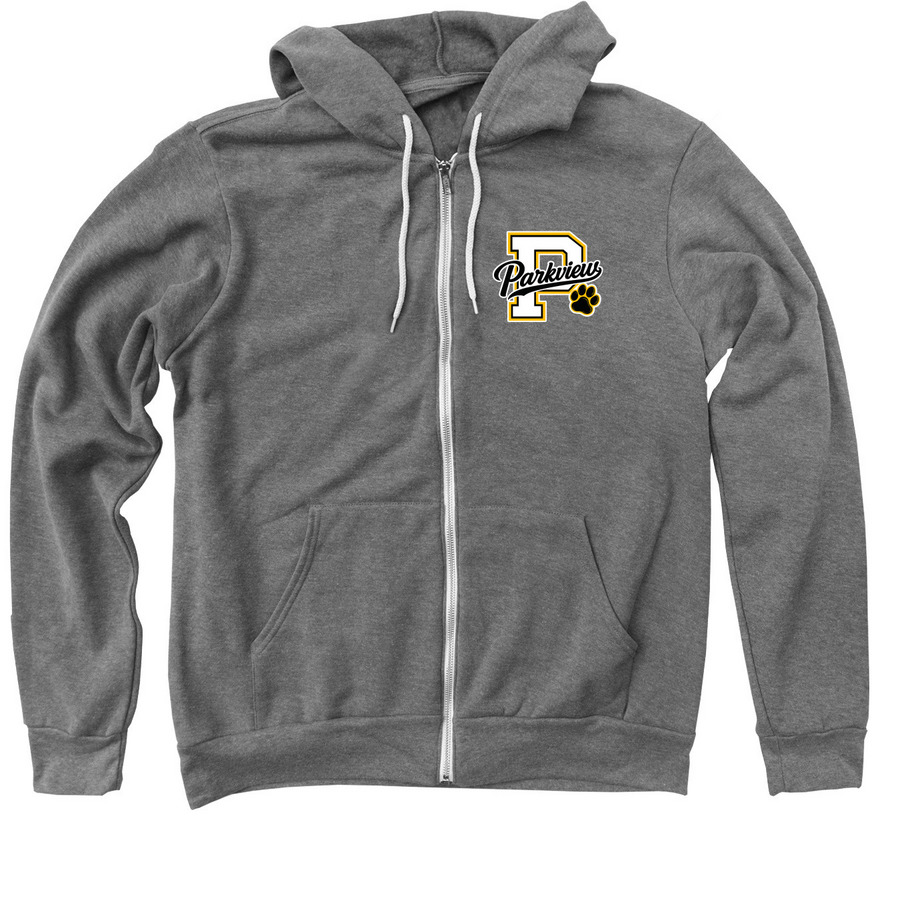 Parkview Pawprint with Zipper, a Deep Heather Zip Up Hoodie