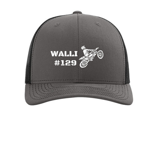 Walli racing&nbsp;, a Charcoal/ Black Printed Snapback Trucker Cap