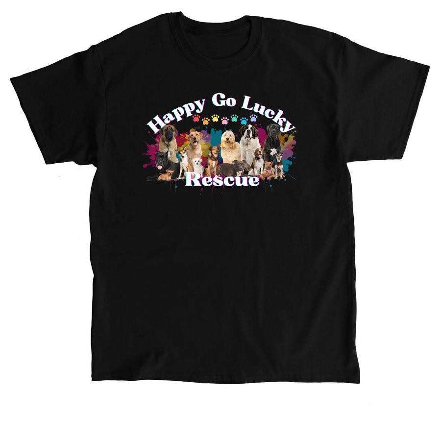 HAPPY GO LUCKY RESCUE T-SHIRT FUNDRAISER, a Black Classic Unisex Tee
