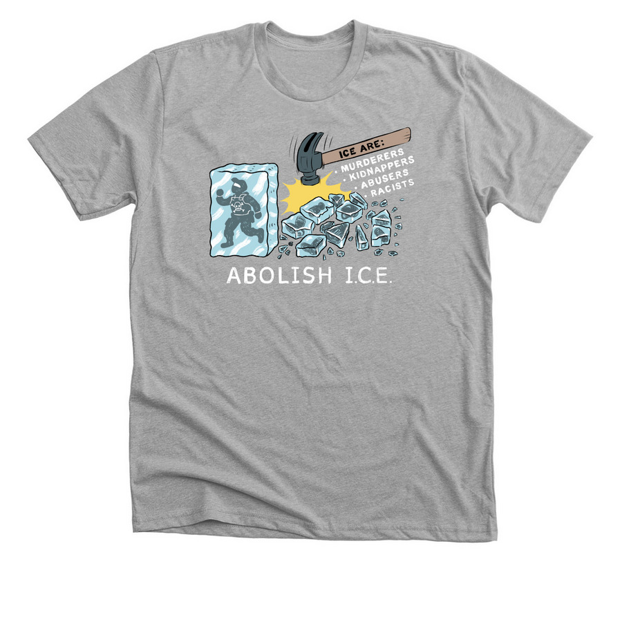 ICE are Abusers, a Athletic Heather Premium Unisex Tee