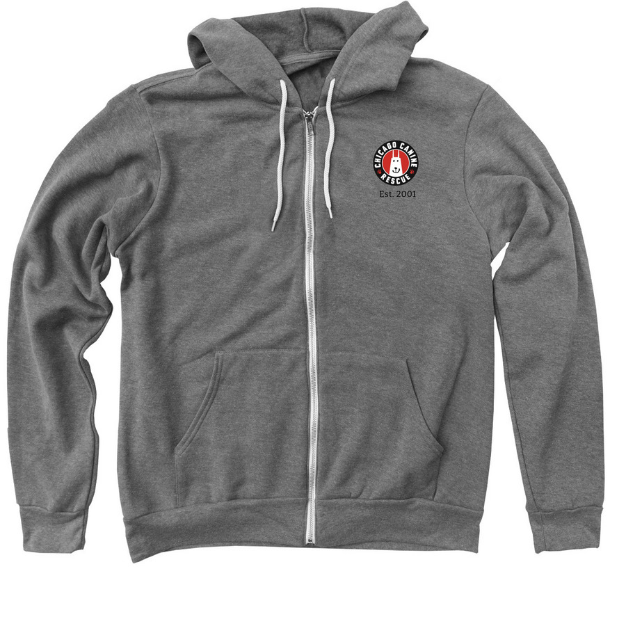 Classic CCR Logo, a Deep Heather Zip Up Hoodie