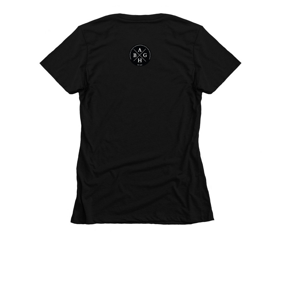 Black Brilliant MD., a Black Women's Slim Fit Tee (back-view)