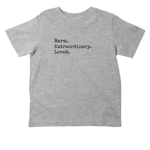 Rare. Extraordinary. Loved. (toddler), a Heather Toddler Tee