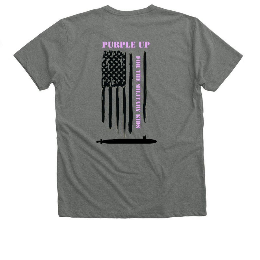 PURPLE UP!, a Deep Heather Premium V-Neck Tee (back-view)
