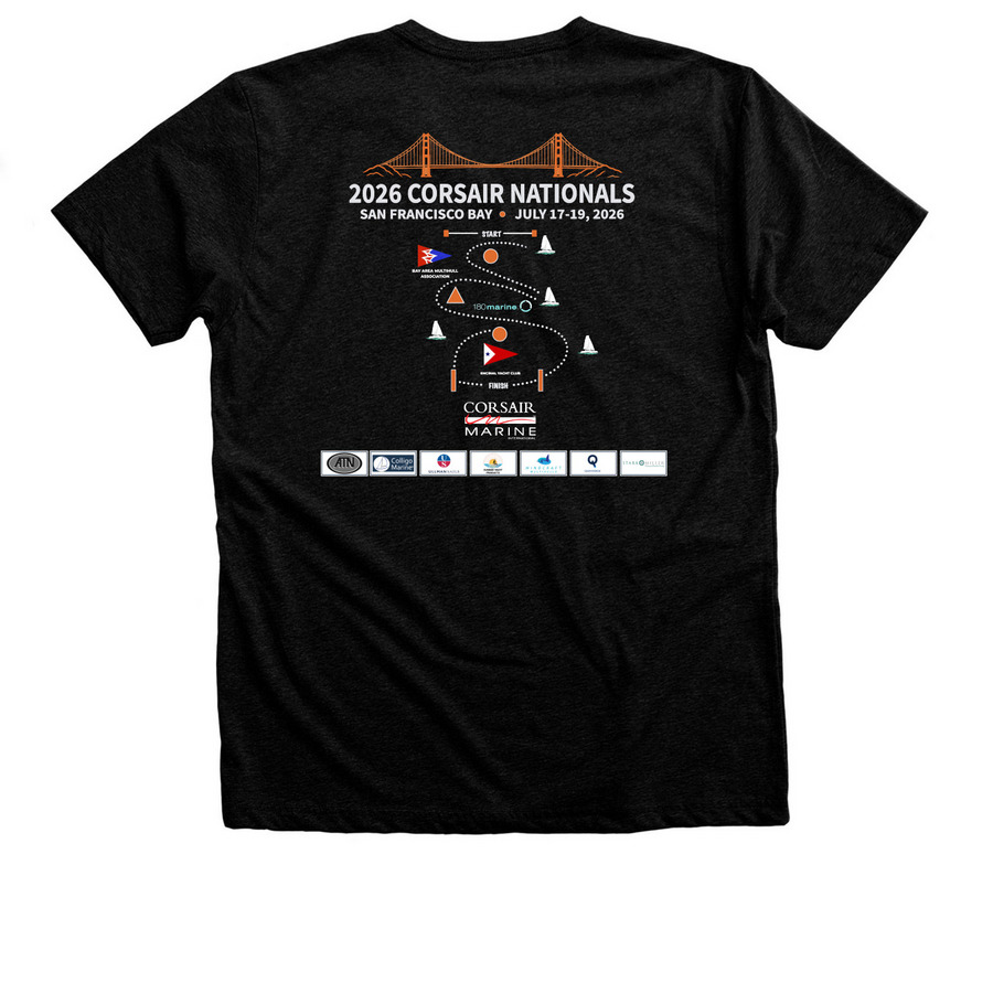 2026 Corsair Nationals Apparel, a Black Heather Premium Unisex Tee (back-view)