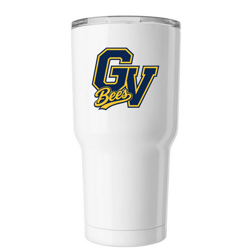GV Bees Logo on Tumbler, a White Insulated Tumbler