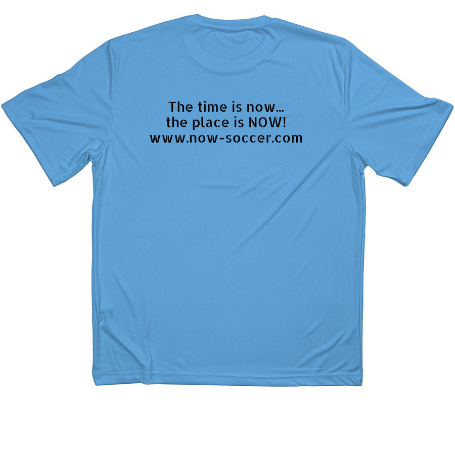 NOW Soccer Academy Level Shirts, a Carolina Blue Classic Performance Tee (back-view)