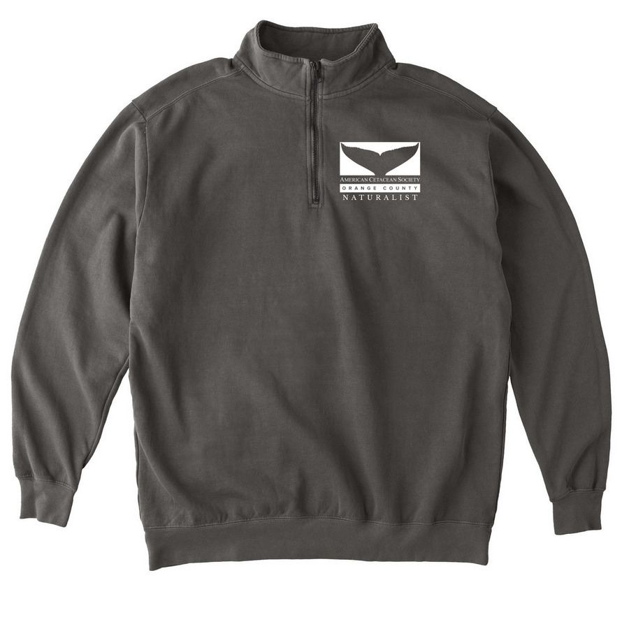 NATURALIST Classic Pocket Logo GrayWhale Back, a Pepper Comfort Colors Quarter Zip Pullover