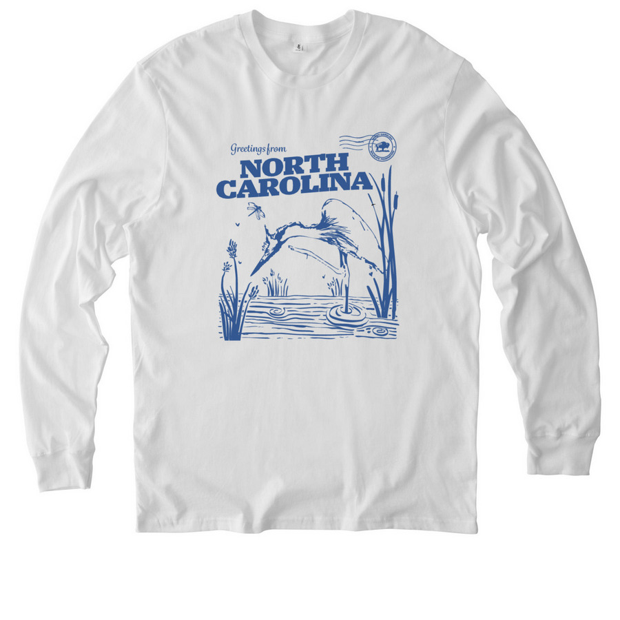 Great Blue Heron ?Postcard? Tee, a Bright White Allmade Organic Cotton Long Sleeve Tee