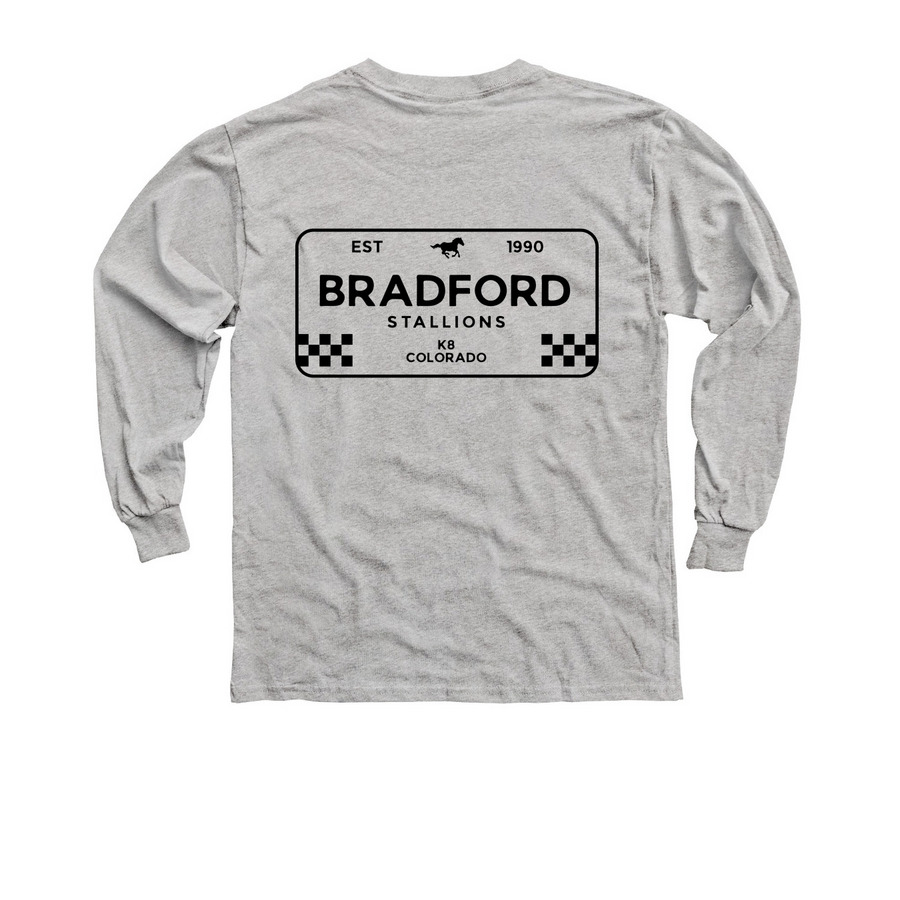 Racing Inspired Logo 1990, a Sport Grey Youth Long Sleeve Tee (back-view)