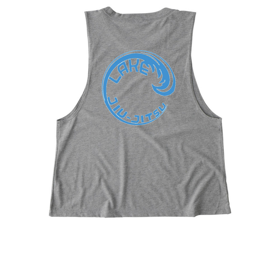 Lake BJJ Storefront, a Aluminum Grey Allmade Eco Triblend Women?s Muscle Tank (back-view)