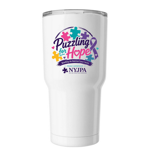 Puzzling for HOPE tumbler, a White Insulated Tumbler