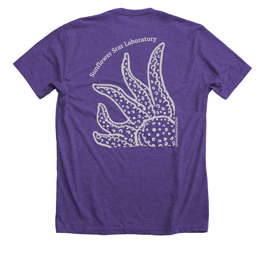 Sunflower Star Laboratory&nbsp;, a Heather Team Purple Premium Unisex Tee (back-view)