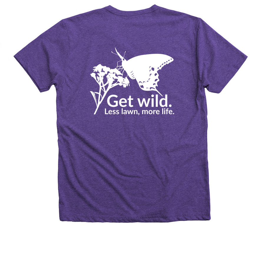 Get wild., a Purple Rush Premium V-Neck Tee (back-view)