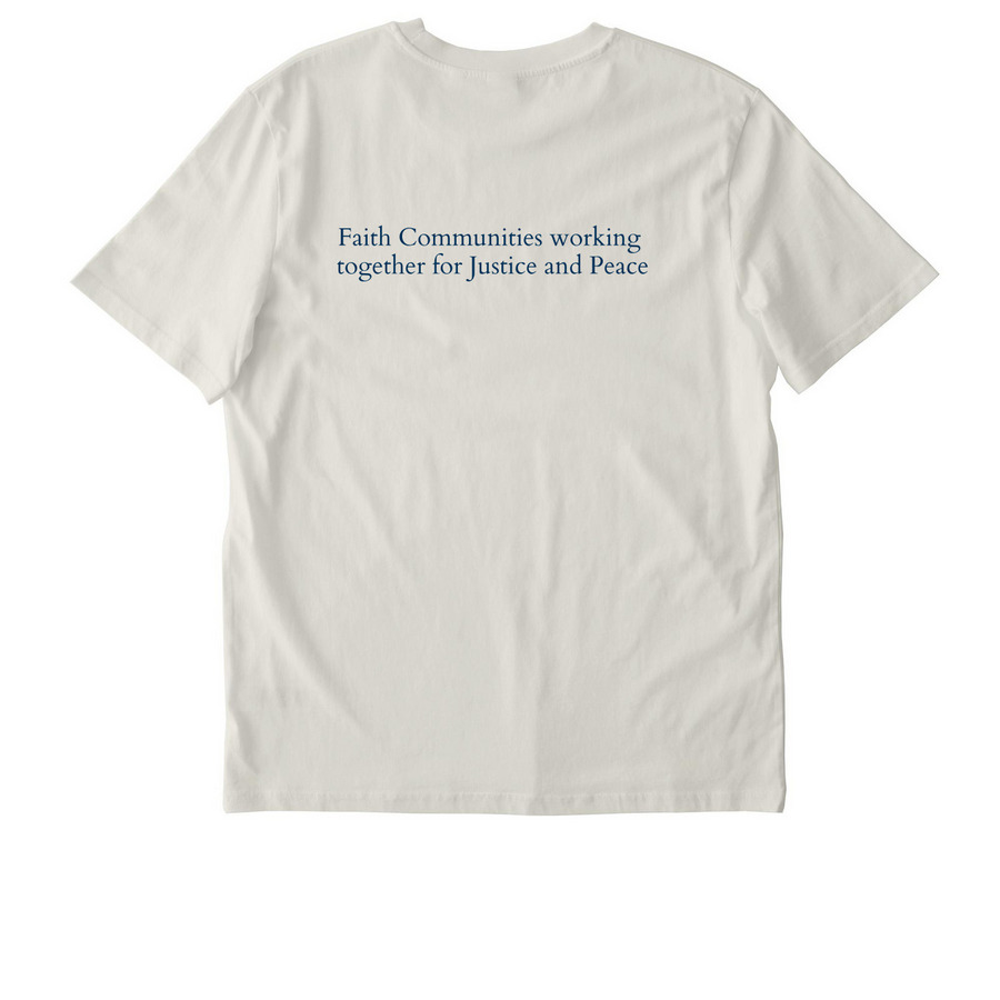 Interfaith Action T-Shirts, a Natural Raw Stanley/Stella Unisex Creator 2.0 Tee (back-view)