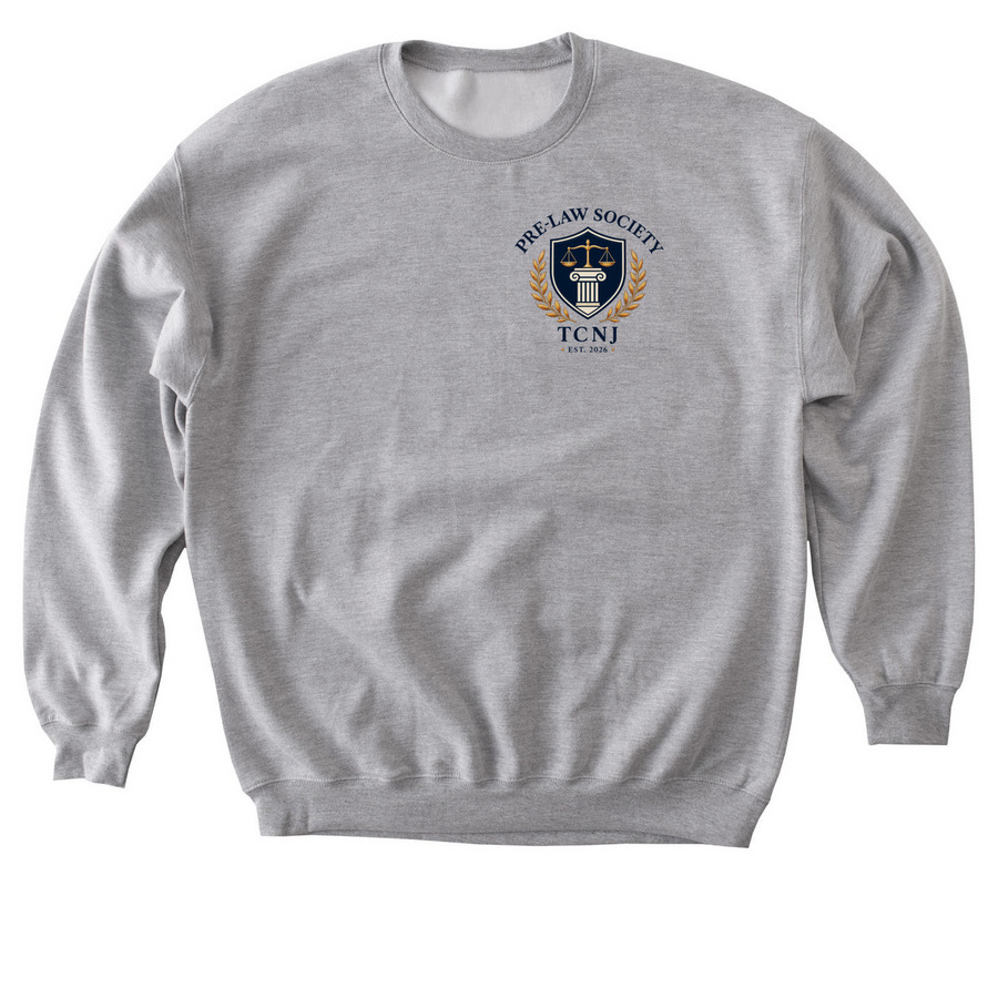 TCNJ Pre-Law Society Comfy Crew, a Sport Grey Softstyle Crewneck Sweatshirt