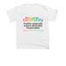 LGBTQ+ are Beloved, a White Youth Unisex Tee (back-view)