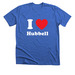 I Heart Hubbell, a Heather True Royal Premium Unisex Tee